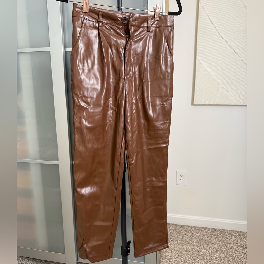 ‼️Women Brown Leather Pants (not real leather)‼️